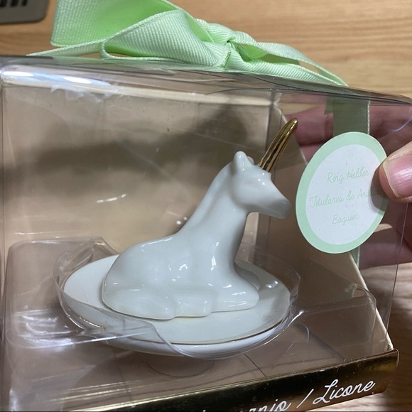 Ceramic Unicorn Ring Holder NEW White Gold - Picture 3 of 5